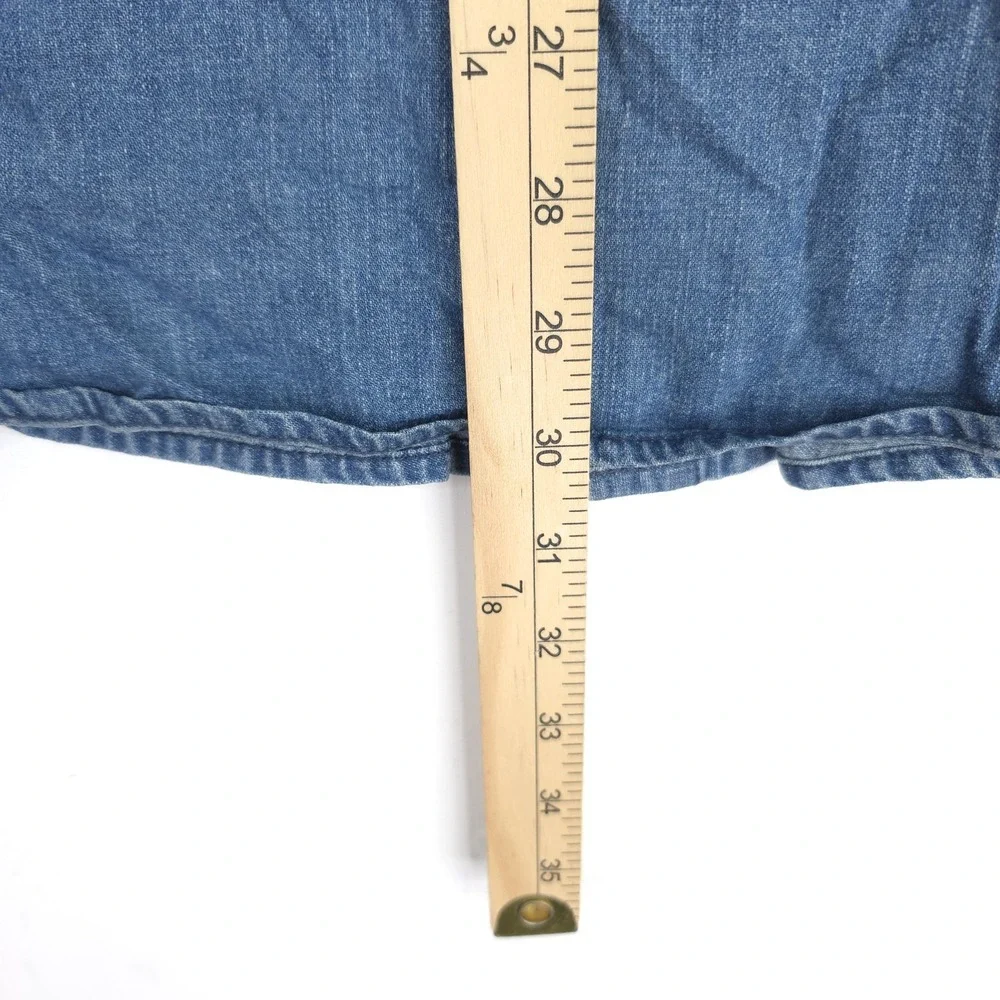 Levi's Denim Chambray Men's XL Western‎ Pearl Snap Shirt Faded Distressed L/S